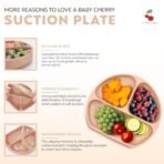 a baby cherry - Suction Plates for Baby & Toddler | Silicone Plates for Babies | BPA Free | Divided Plate for Kids Self Feeding 6M ~24 M - Fast Shipping to USA & Canada - Image 4