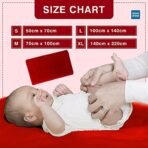 Mee Mee Maroon Instadry Air-Filled Waterproof Sheet: Ultra-Absorbent, Quick-Dry Bedding for Newborns, Soft and Gentle for Babies, Reusable Toddler Cot Sheet - Skin-Friendly, (0-12 Months, 70x100cm) - Fast Shipping to USA & Canada - Image 6