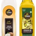 DiSano Extra Virgin Olive Oil, First Cold Pressed, 250ml + Disano Cold Press Virgin Coconut Oil Bottle, 250 ml - Fast Shipping to USA & Canada