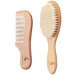 A Baby Cherry - Baby Comb,Baby Hair Brush, 2 Piece Premium Baby Brush & Comb Set | Natural Fiber Hair Brush for Toddler | Perfect Baby Grooming Kit - Fast Shipping to USA & Canada