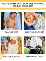 Mom's Home Organic Cotton Dohar Cum Triple Layer Swaddle - 0-2 Years - CAR - Fast Shipping to USA & Canada - Image 5
