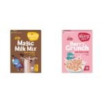 Slurrp Farm High Protein Chocolate Swirl Milk Mix 250g & Slurrp Farm Berry Crunch Strawberry Cereal 400g - Fast Shipping to USA & Canada