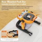 StarAndDaisy 6-18months Baby Walker With Anti Fall Brake Pads / Walker For Kids With 3 Speed Height Adjustment,Multi-Level Seat Adjustment,Recreational Music Toy (Elegant Walker Orange Black) - Fast Shipping to USA & Canada - Image 5