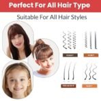 TEMPERIA (6pcs) Hair Band For Girls Women & Kids - Fancy & Stylish Hairband Headband Cute Accessories - Black - Fast Shipping to USA & Canada - Image 6