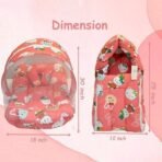 Infantbond Born Baby Bed with Net & Carry Bag (Peach Teddy) ? Fast Shipping to USA & Canada - Image 4
