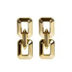 Routica Your Style Our Sparkle Women Classic Chain Linked Square Earrings | Golden No Stone Alloy Earrings for Girls | Stylish Western Party & Casual Wear Jewelry - Fast Shipping to USA & Canada