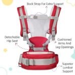 1st Step 5 in 1 Hip Seat Baby Carrier with 5 Carry Positions, Detachable Hip seat, Padded Waist Belt for 4 to 36 Months Baby, Adjustable New-Born to Toddler Carrier, Max Weight Up to 16 Kgs (Red) - Fast Shipping to USA & Canada - Image 6