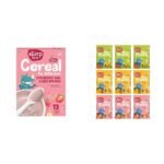 Slurrp Farm Cereal Ragi Rice and Strawberry with Milk & Slurrp Farm Fruit and Vegetable Teething Puffs Pack of 9 - Fast Shipping to USA & Canada