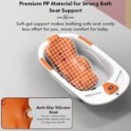 StarAndDaisy Baby Bath tub for 0 to 5 Years with Temperature Sensor/Bath tub for Kids 0-3 Years for Kids with Anti-Slip Legs/Bath tub for Baby with Baby Bather Without Wheel(White-Orange) - Fast Shipping to USA & Canada - Image 4