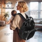 StarAndDaisy Diaper Bag/Maternity Bags for Mothers/Mom with Multi Compartments, Insulated Bottle Pockets, Waterproof, Ultra Vegan Leather, 30L capacity - Pink Grey - Fast Shipping to USA & Canada - Image 7