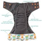 1st Step Reusable Baby Diaper Pants (5?18kg) | Washable Cloth Diaper with Bamboo Insert | 300+ Uses | Adjustable Fit with Snap Buttons | High Absorbency, Quick Dry, Leak-Proof & Stain Resistant - Fast Shipping to USA & Canada - Image 4