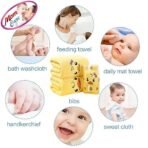 MOM CARE Microfibre Face Towels, Super Soft Reusable Napkins for Newborn, Infants,Toddlers & Kids in Pack of 3 Yellow - Fast Shipping to USA & Canada - Image 5