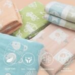TIDY SLEEP Baby Blankets 6 Layer Wraper 100% Cotton Stroller Cover Receiving Blankets, Multicolor (100 Cm X 90 Cm), Breathable - Fast Shipping to USA & Canada - Image 6