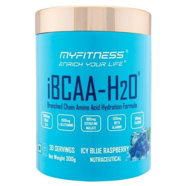 Myfitness BCAA Powder 5000mg | iBCAA H2O | 30 Servings | Pre & Intra Workout + Amino Acids | 300g (Icy Blue Raspberry) - Fast Shipping to USA & Canada