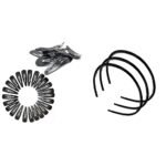 Temperia Tic Tac Hair Clips for Girls (Pack of 36pcs) (Matte Black) - Tik Tak Pins for Women (3 pcs) Hair Band For Girls Women & Kids - Stylish & Fancy Hairband Headband Cute Accessories - Black - Fast Shipping to USA & Canada