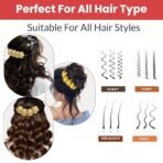 TEMPERIA (4 pcs) U Pin Hair Accessories For Women & Girls - Artificial Flowers Bun Juda Bridal Pins for Hairstyle & Decoration - Pins & Clips for Style of Bride - Gold (MN01) - Fast Shipping to USA & Canada - Image 6