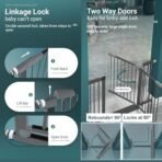 StarAndDaisy Baby Safety Gate/Safety Gate for Kids Home with Two Way Auto Close, No Dril Requried/Staircase Gate Baby Safety Retractable Door with Adjustable Linkage Lock. (Black 83-97CM) - Fast Shipping to USA & Canada - Image 5