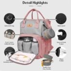 StarAndDaisy Baby Bag for Mother Travel/Maternity Bag with Multi Compartments, Insulated Bottle Pockets, Waterproof, 30L Capacity ? Pink Grey - Fast Shipping to USA & Canada - Image 4