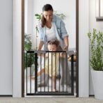 StarAndDaisy Baby Safety Gate/Safety Gate for Kids Home with Two Way Auto Close, No Dril Requried/Staircase Gate Baby Safety Retractable Door with Adjustable Linkage Lock. (Black 83-97CM) - Fast Shipping to USA & Canada - Image 2