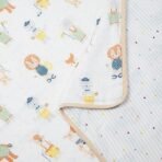 haus & kinder 100% Cotton Reversible Muslin Blanket For Newborn Baby Boy And Girl, Triple Layer Blanket 0-2 Years, Size- 120 Cm X 120 Cm (Jungle Party), Beige, 200 TC - Fast Shipping to USA & Canada - Image 4
