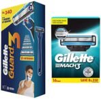 Gillette Men Guard 3 Single Razor with 8 Blades Pack & Mach 3 Shaving Blades- Pack of 16 (Cartridges) - Fast Shipping to USA & Canada - Image 2