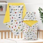 StarAndDaisy Baby Swaddle Wrap for New Born/Soft Cotton Baby Blanket & Swaddler, Size - 80 X 80 CM/New Born Baby Essentials/Multipurpose Baby Blanket(Yellow) - Fast Shipping to USA & Canada - Image 2
