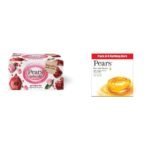 Pears Natural? Pomegranate Brightening Bathing Soap Bar, 125 g (Pack of 3) & Pears Pure And Gentle Bathing Bar, 125g (Pack Of 8) - Fast Shipping to USA & Canada