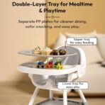 StarAndDaisy High Chair for Baby/Baby Feeding Chair for 0 to 5 Years with 5 Point Safety Belt/High Chair with Seat Recline, Height Adjustable & Detachable Tray with Wheel (Grey) - Fast Shipping to USA & Canada - Image 4