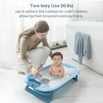 StarAndDaisy Bath Tub for Baby 0-5 Years, Newborn Baby Folding Bath Tub for Kids 0-3 Years, Girls & Boys with Cushion and Soap Tray, Space Saving Design, Easy to Store, Sky Blue - Fast Shipping to USA & Canada - Image 3