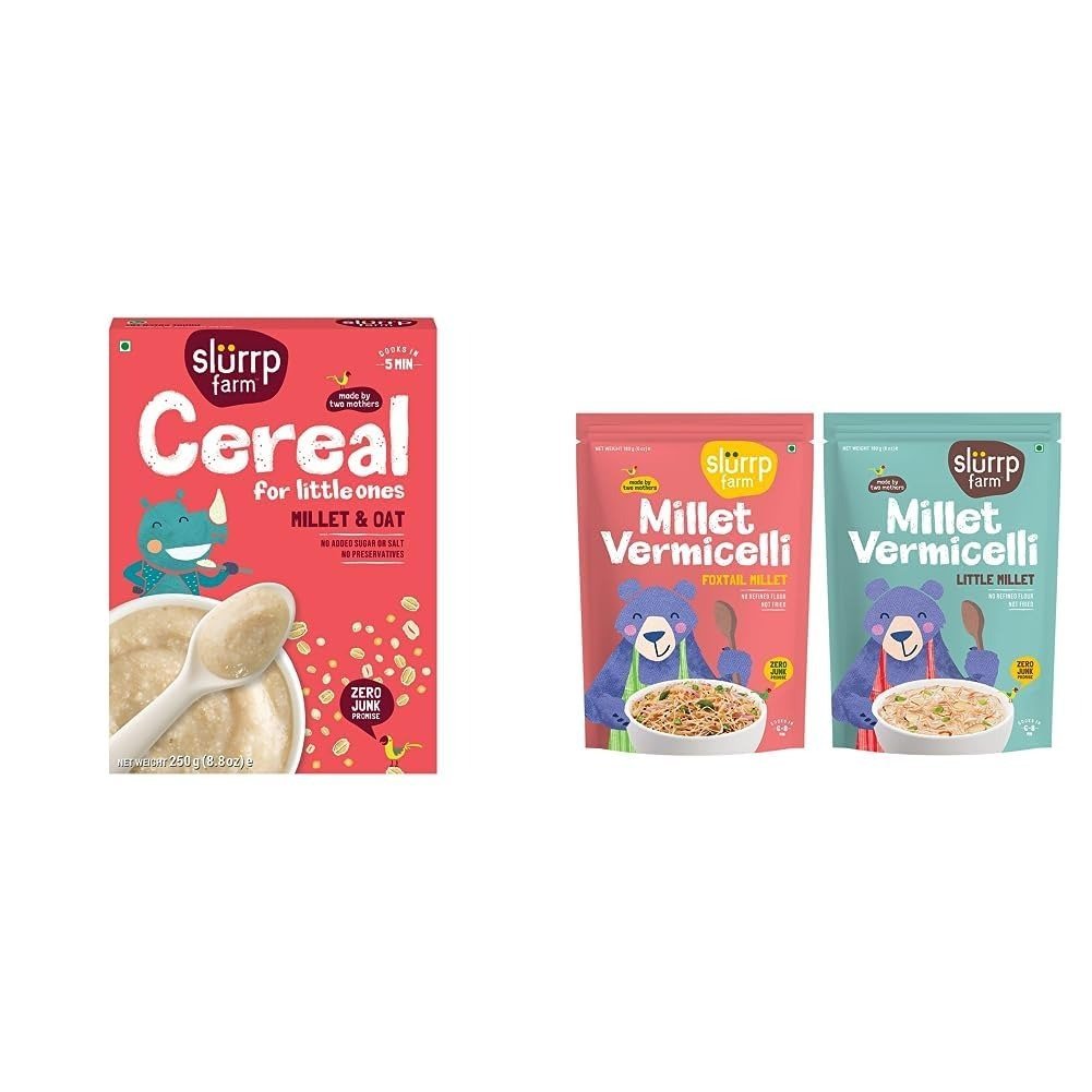 51U8YQB1nwL-1.jpg Slurrp Farm Porridge Millet and Oats Powder 250g & Slurrp Farm Millet Vermicelli Semiya 180g Pack of 2 - Fast Shipping to USA & Canada - Image 1