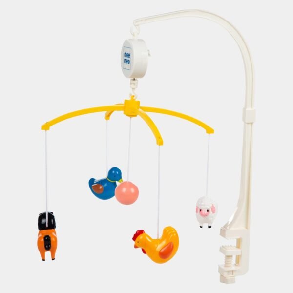 Mee Mee Musical Cot Mobile Hanger 0-2 Yrs | Nursery Decoration, Baby Shower, Birthday Gift | Baby Bed/Cradle/Crib/Cot Automatic Toy | Enhances Auditory & Visual Development (5-Toy Safari Theme) - Fast Shipping to USA & Canada