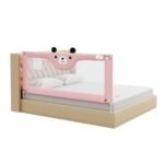 Kids Station Baby Bed Rail Guard for Kids Safety - Portable and Adjustable Height - Sturdy - Foldable Single Side Bed Protector for Newborn - Baby Safety Product - 6ft or 180cm (1 Side, Pink) - Fast Shipping to USA & Canada