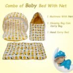 Infantbond Combo Baby Bed with Net & Bedding (Lemon Yellow) ? Fast Shipping to USA & Canada - Image 3
