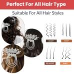 TEMPERIA (1pc) Hair Accessories For Women's & Girls - Stylish Artificial Flowers & Crystal Pearls Bun Juda Bridal Brooch for Hairstyle & Decoration - Pins & Clips for Style of Bride - White - Fast Shipping to USA & Canada - Image 6