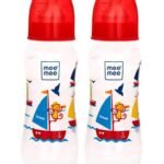 Mee Mee Premium Baby Feeding Bottle, 250ml, Red (Pack of 2) - Fast Shipping to USA & Canada