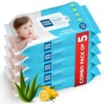 Mee Mee Soft Gentle Baby Wet Wipes (72 Wipes) Pack of 5 | Infused with Aloevera and Lemon Extract | Paraben & Sulfate Free. - Fast Shipping to USA & Canada - Image 2