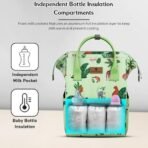 StarAndDaisy Baby Diaper Bag for Mother Travel/Diaper Bags for Mother for Travel with Laptop Pocket, Multi Compartments, Insulated Bottle Pockets, Waterproof, Ultra soft fabric - Green - Fast Shipping to USA & Canada - Image 6