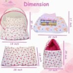 Infantbond Baby Bed with Net & 4 Waterproof Sheets (Moon Pink) ? Fast Shipping to USA & Canada - Image 3