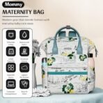 StarAndDaisy Baby Diaper Bag for Mother Travel/Diaper Bags for Mother for Travel with Laptop Pocket, Multi Compartments, Insulated Bottle Pockets, Waterproof, Ultra soft fabric - White Green - Fast Shipping to USA & Canada - Image 3
