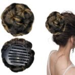 TEMPERIA Hair Buns for Women - Artificial False Fake Hair Donuts Bun Maker Extension - Juda Accessories For Wedding - Hair Buns Clip - 1 Pc - (Golden Highlight) - Fast Shipping to USA & Canada - Image 2