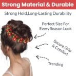 Temperia Hair Accessories For Women's & Girls -Stylish Red Rose Artificial Flowers Bun Juda Bridal Brooch & Braid For Hairstyle & Decoration - Pins & Clips For Style Of Bride, Wedding & Party (Mn106) - Fast Shipping to USA & Canada - Image 4