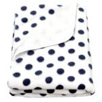 First Kick New Born Super Soft Baby Blanket Wrapper Durable Fleece Polyester Sheet Cum Baby Blanket for Baby Boys, Baby Girls, Babies (100cm x 75cm, 0-6 Months) Black Dotts - Fast Shipping to USA & Canada