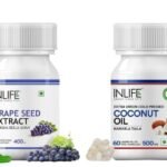 INLIFE Grape Seed Extract with Coconut Oil 500mg - 60 Capsules - Fast Shipping to USA & Canada