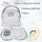 Infantbond Super Soft Mattress with Net (Star & Moon Grey) ? Fast Shipping to USA & Canada - Image 3