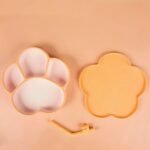 StarAndDaisy Silicone Baby Suction Plate with Lid ? Toddler Feeding Dish, BPA-Free Baby Dinnerware, Non-Slip Weaning Plate for Babies & Toddlers -Peach - Fast Shipping to USA & Canada