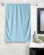First Kick Luxury Microfiber Bath Baby Towel Super Absorbent, Fade-Resistent, Ultra Soft (Zig-Zag) - L 110 cm x B 50 cm - Sky Blue - Fast Shipping to USA & Canada - Image 3