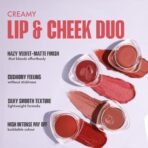 Focallure Creamy Lip & Cheek Duo Blush - Velvet-Hazy Matte Lip Clay, Lightweight, Finish, Long-Lasting, Non-Drying 2-in-1 Lipstick & Blush, Natural Makeup for Lips & Cheeks, 5 gm - Fast Shipping to USA & Canada - Image 3