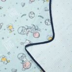 haus & kinder 100% Cotton Reversible Muslin Blanket For Newborn Baby Boy And Girl, Triple Layer Blanket 0-2 Years, Size- 120 Cm X 120 Cm (Spacewalk), Blue, 200 TC - Fast Shipping to USA & Canada - Image 4