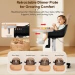 StarAndDaisy Little Nest Baby High Chair/Study Chair/Multifunctions Baby Chair for 6 Months to 6 Years Girls & Boys, Height Adjustable, Detachable Tray & One-Hand Adjustable - Peach - Fast Shipping to USA & Canada - Image 5