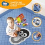 Kids Station Non-Foldable Baby Playard Playpen - Spacious - For Infants upto 4 Years - With Extra Thick Mattress - Storage Pocket and Anti-Fall Grasp Rings - Kids Activity Center with Safety Lock - 6ftx5ft or 180x150cm (Blue) - Fast Shipping to USA & Canada - Image 7